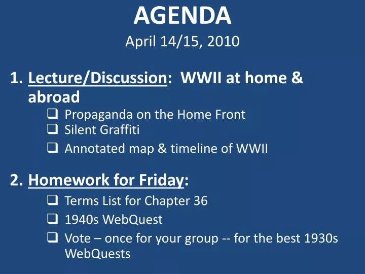 agenda april 14 15 2010