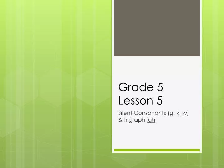 grade 5 lesson 5