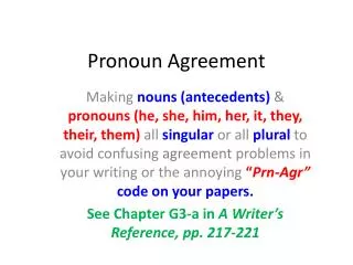 Pronoun Agreement