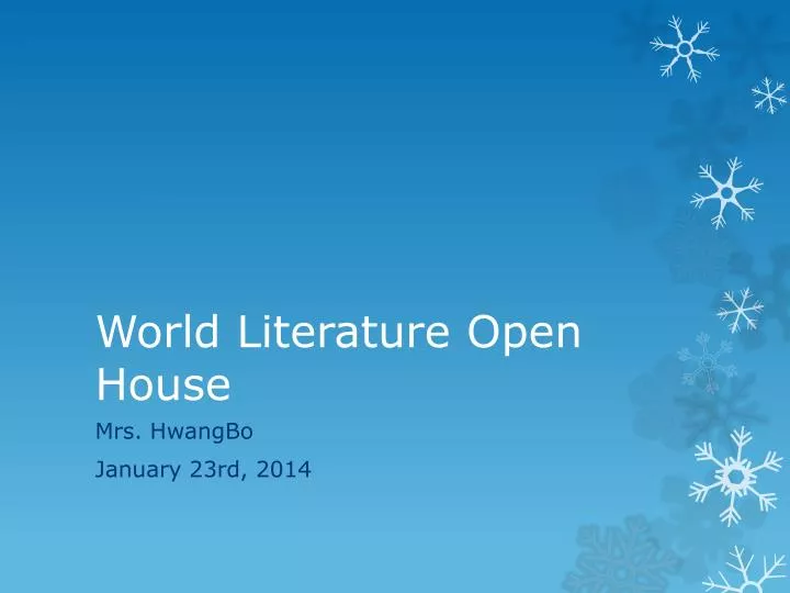 world literature open house