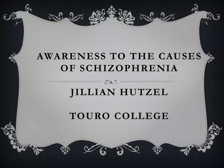 awareness to the causes of schizophrenia jillian hutzel touro college