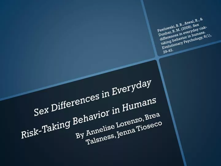 sex differences in everyday risk taking behavior in humans