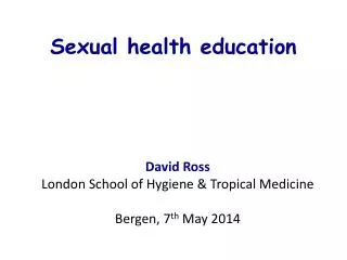 S exual health education