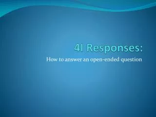 4I Responses: