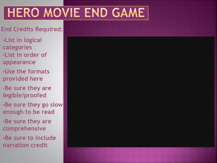 hero movie end game