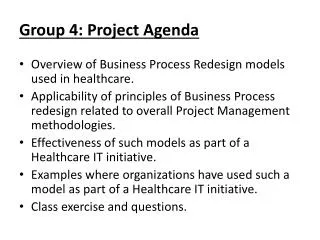 Group 4: Project Agenda