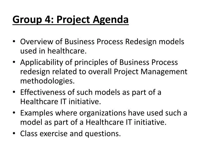 group 4 project agenda