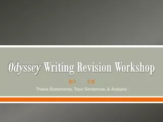 Odyssey Writing Revision Workshop