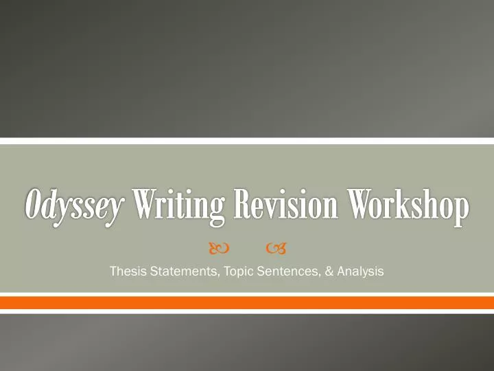 odyssey writing revision workshop