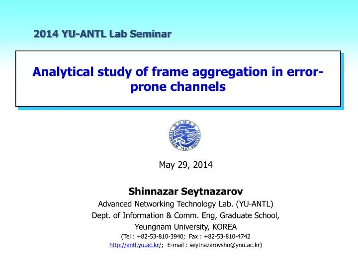 analytical study of frame aggregation in error prone channels