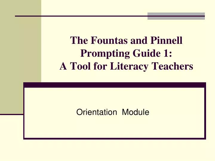 the fountas and pinnell prompting guide 1 a tool for literacy teachers