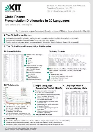 GlobalPhone: Pronunciation Dictionaries in 20 Languages