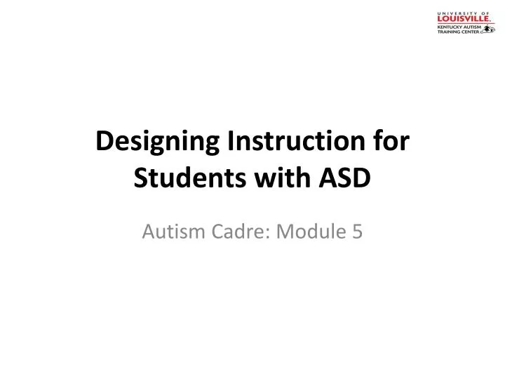 designing instruction for students with asd
