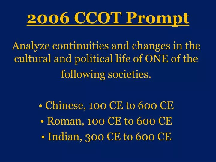 2006 ccot prompt