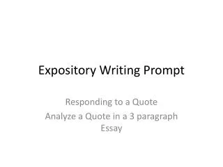 Expository Writing Prompt