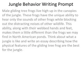 Jungle Behavior Writing Prompt