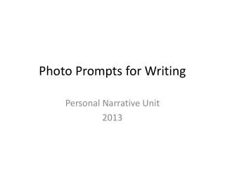 Photo Prompts for Writing