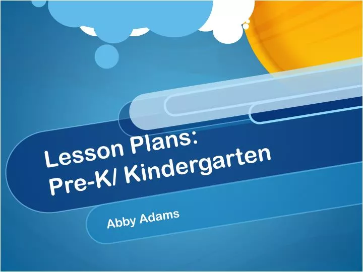 lesson plans pre k kindergarten