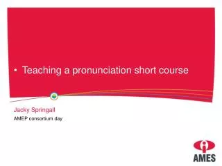 Teaching a pronunciation short course