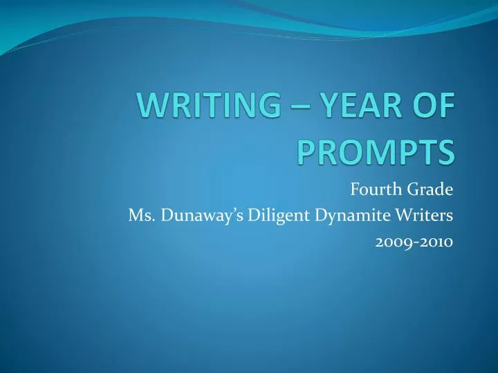 writing year of prompts