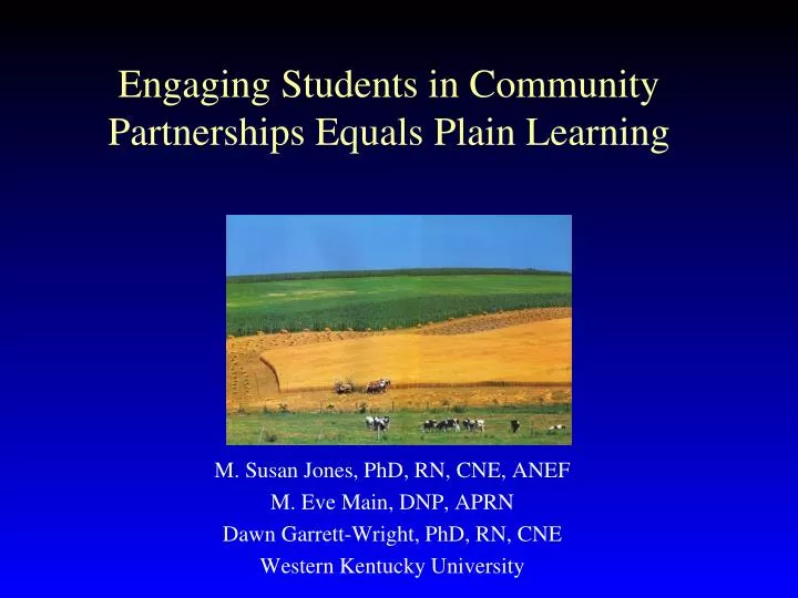 engaging students in community partnerships equals plain learning