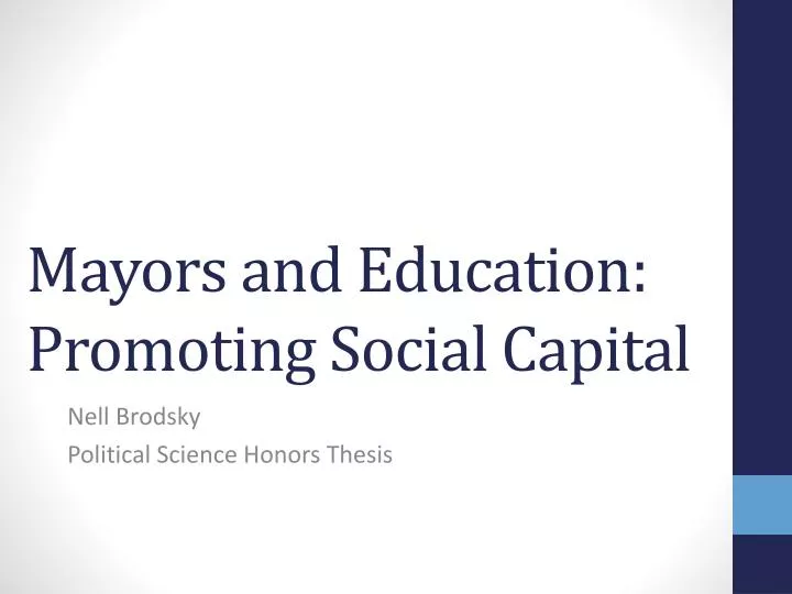 mayors and education promoting social capital