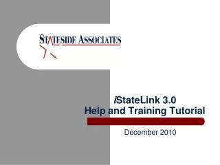 i StateLink 3.0 Help and Training Tutorial