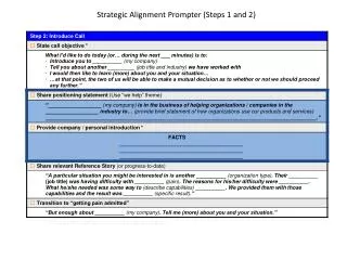 Strategic Alignment Prompter (Steps 1 and 2)