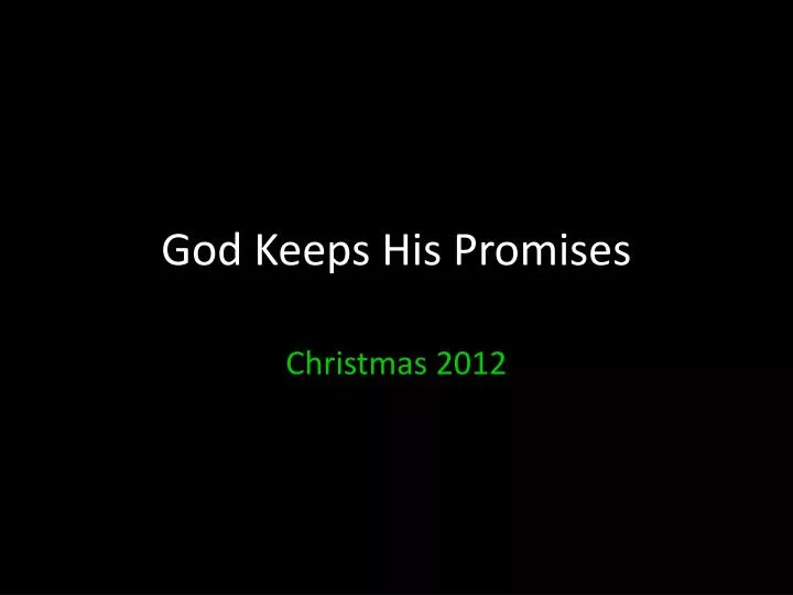 god keeps his promises