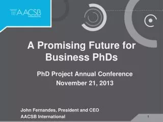 A Promising Future for Business PhDs