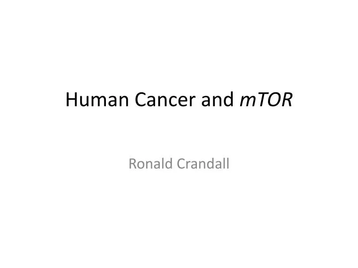 human cancer and mtor