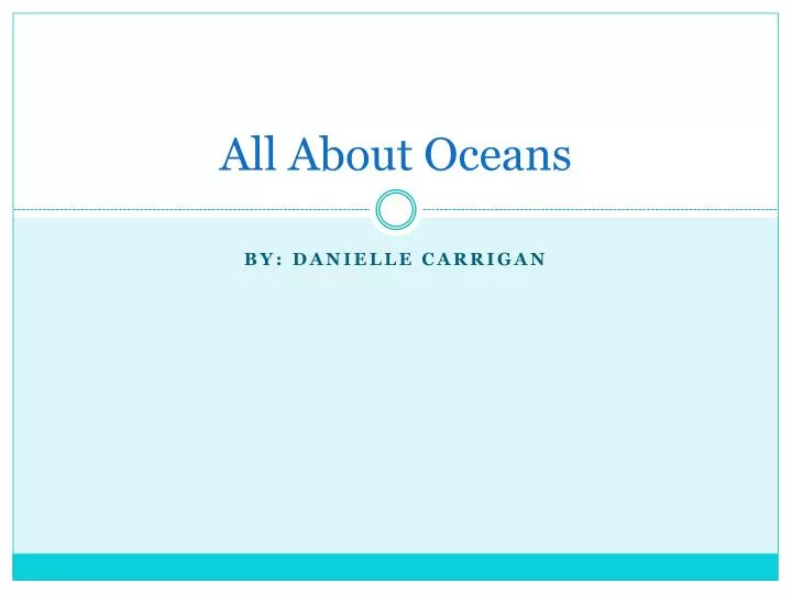 all about oceans