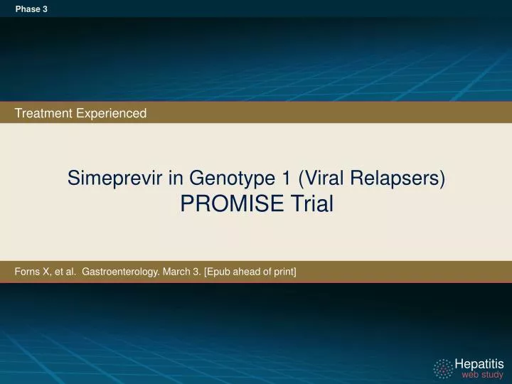 simeprevir in genotype 1 viral relapsers promise trial