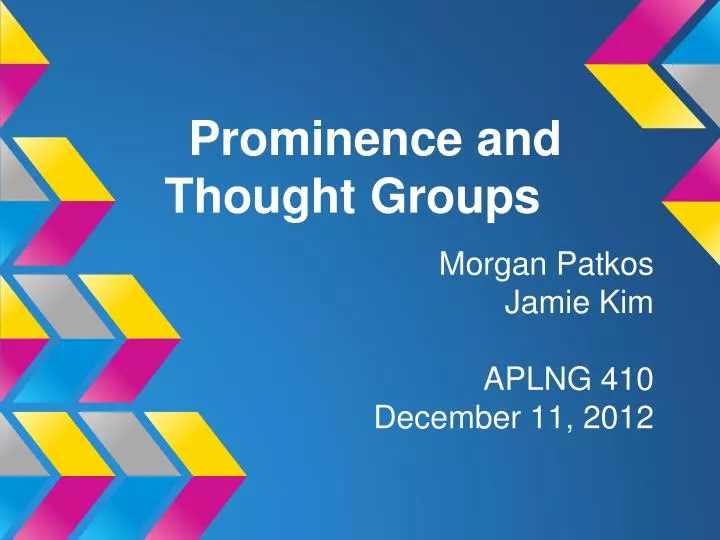 prominence and thought groups