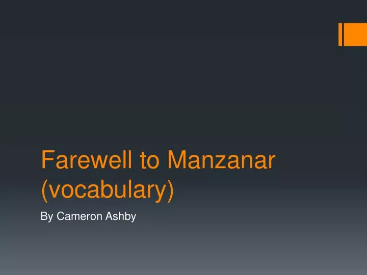 farewell to manzanar vocabulary