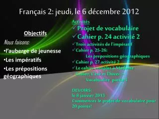 fran ais 2 jeudi le 6 d cembre 2012