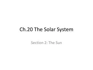 ch 20 the solar system