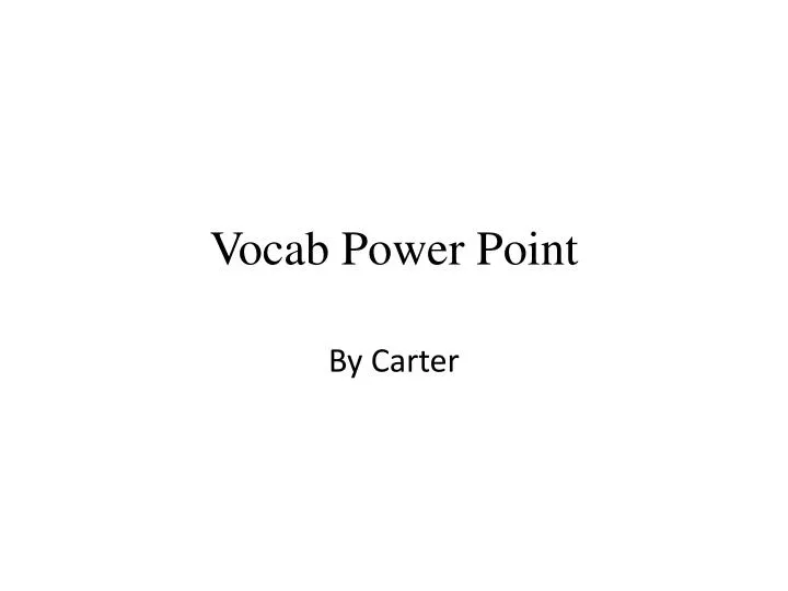 vocab power point