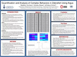 Quantification and Analysis of Complex Behaviors in Zebrafish Using Argus