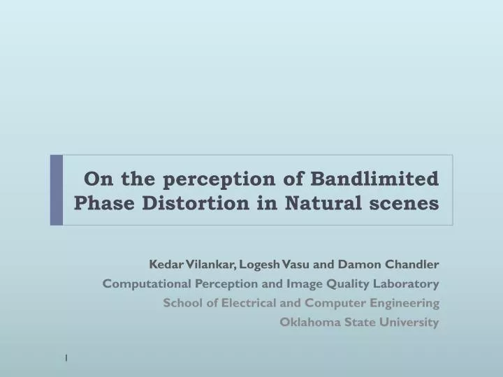 on the perception of bandlimited phase distortion in natural scenes