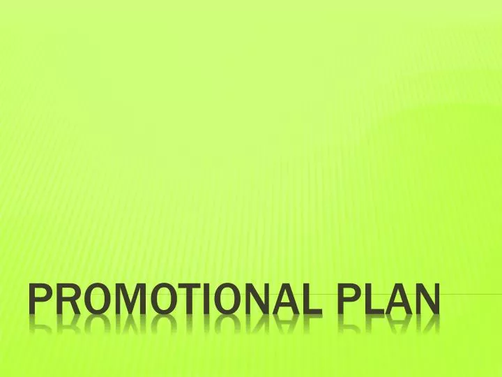 promotional plan