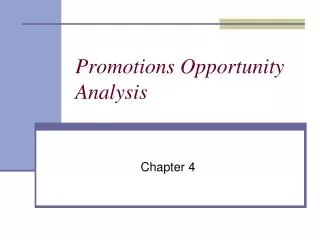 Promotions Opportunity Analysis