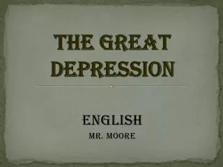 The Great Depression