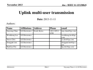 Uplink multi-user transmission