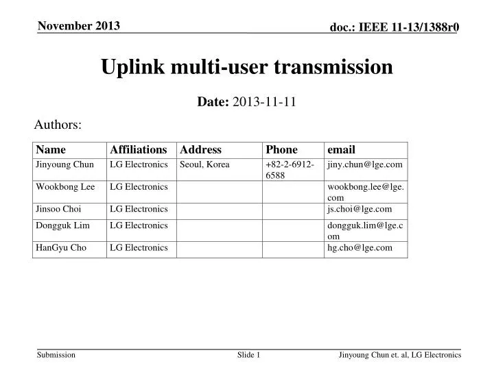 uplink multi user transmission
