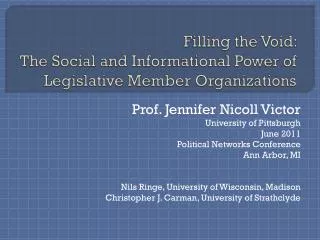 Filling the Void: The Social and Informational Power of Legislative Member Organizations