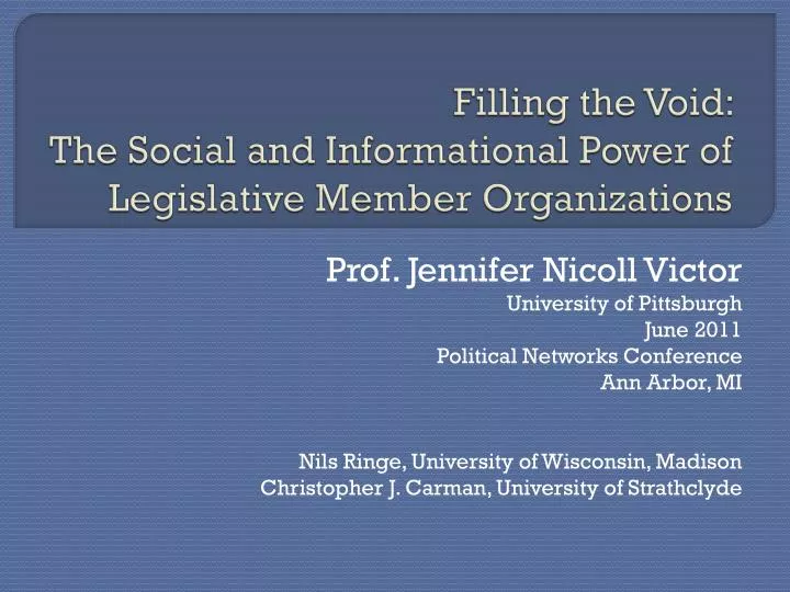 filling the void the social and informational power of legislative member organizations