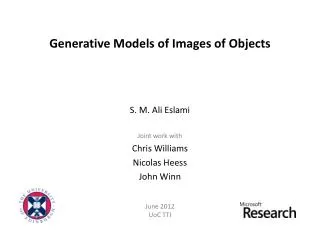 Generative Models of Images of Objects
