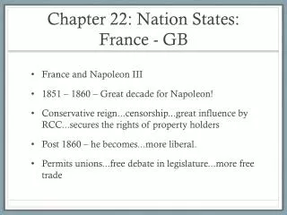 Chapter 22: N ation States: France - GB