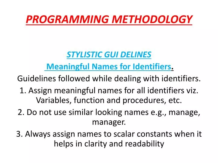 programming methodology